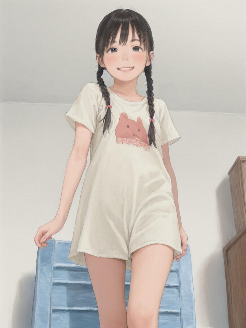 スカート練習中