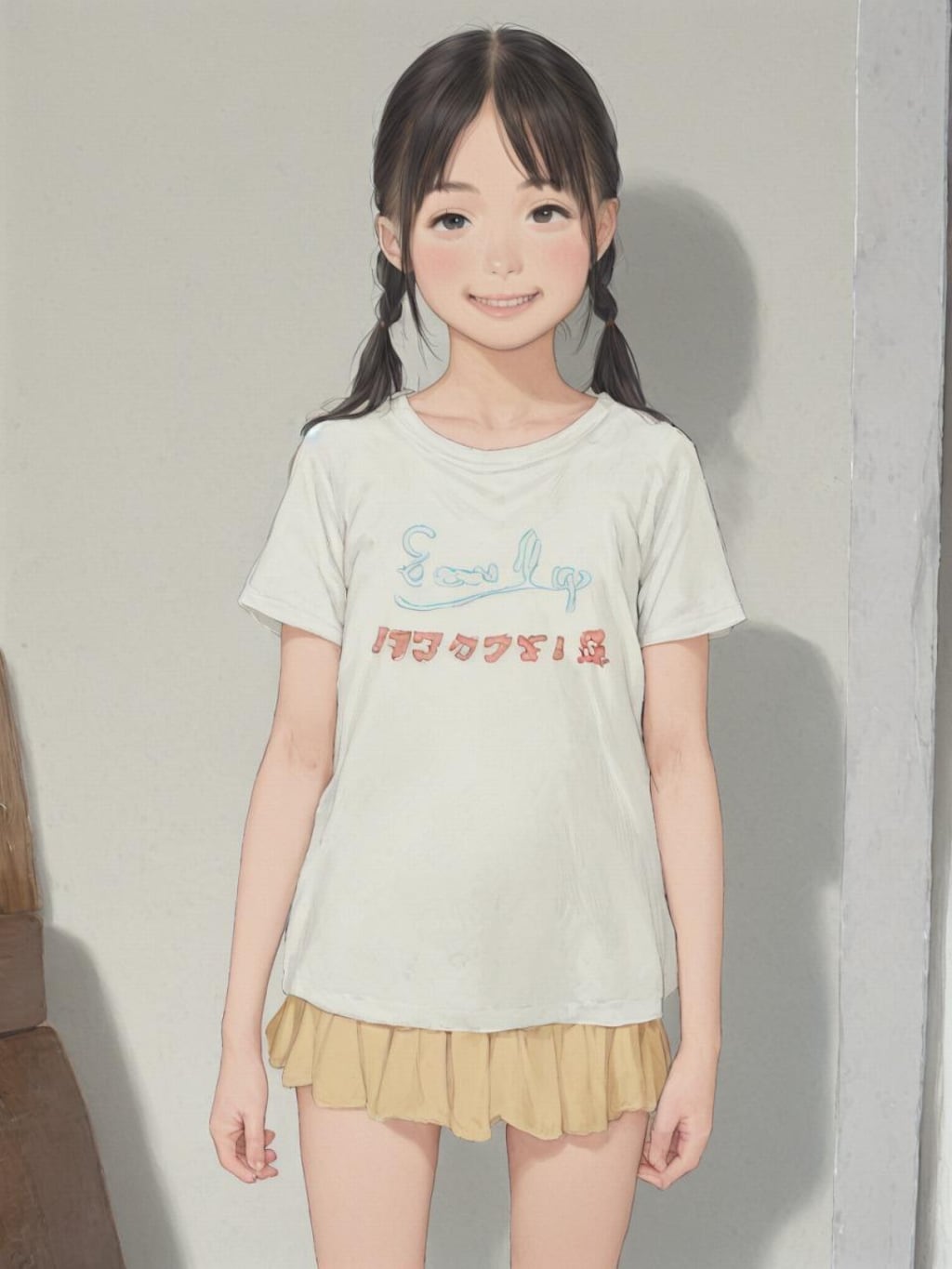 スカート練習中