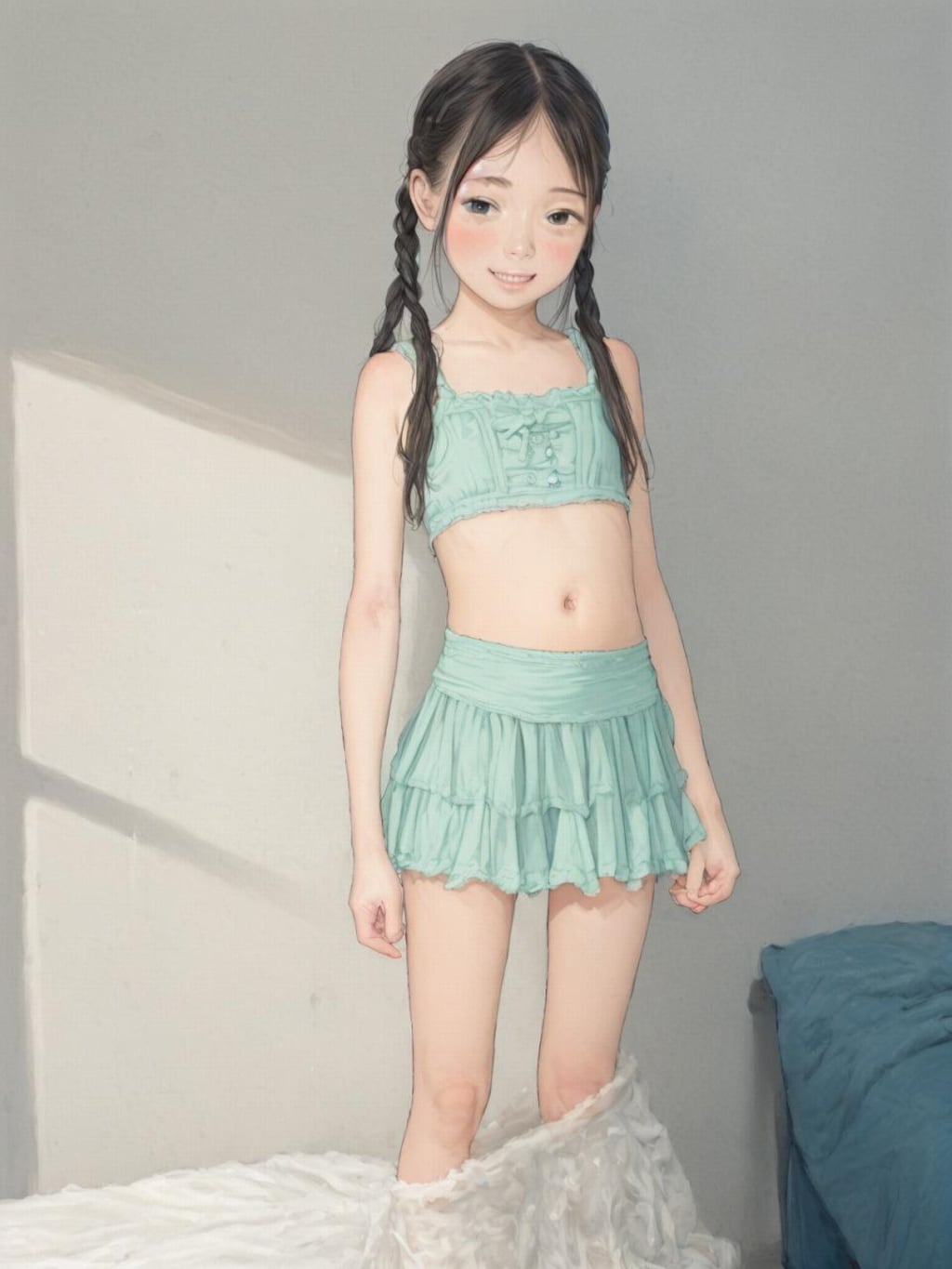 スカート練習中