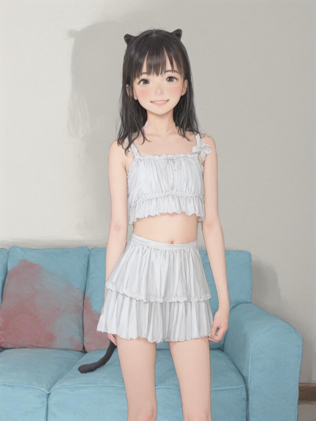 スカート練習中