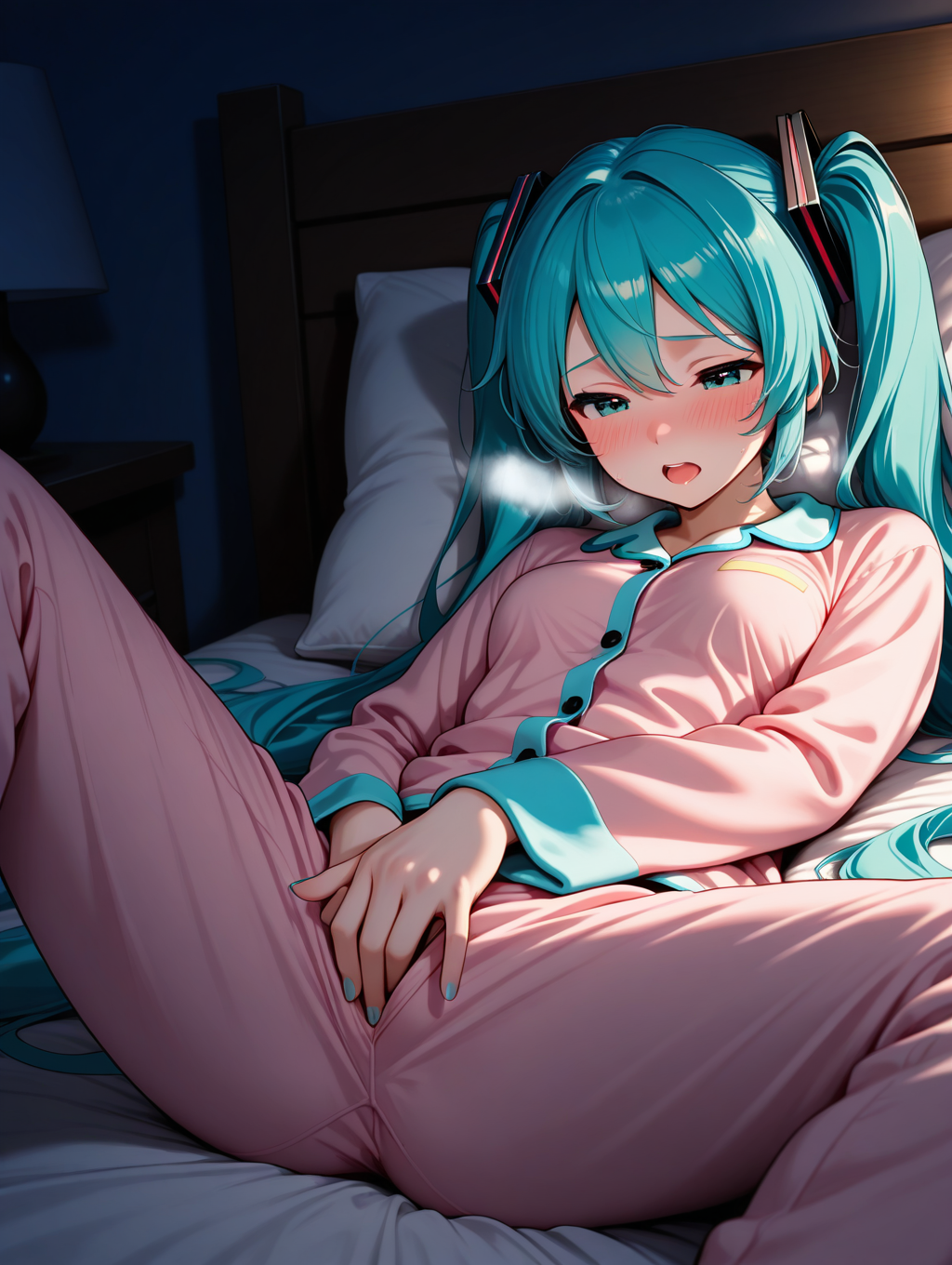 お正月休みの夜にオナニーするミクさん