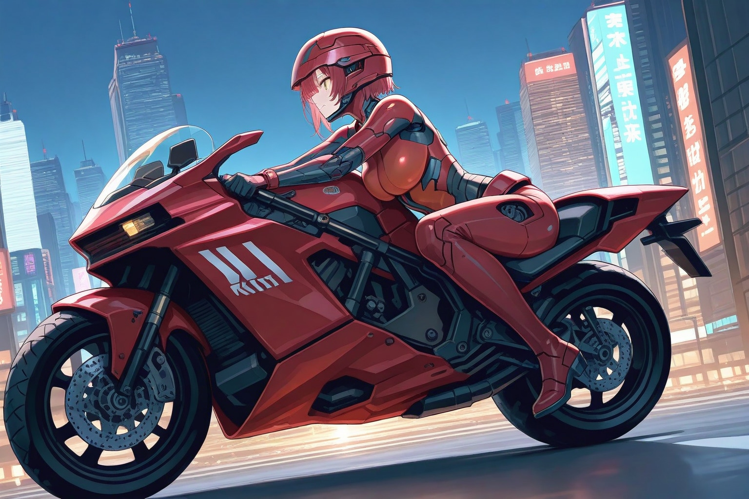 ちちぷい生成メカ娘　バイク少女 UNICORN | の人気AIイラスト・グラビア