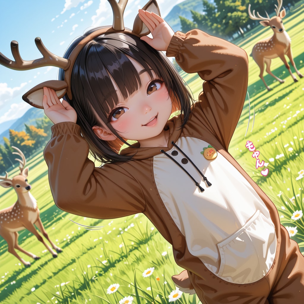 鹿さんと一緒
