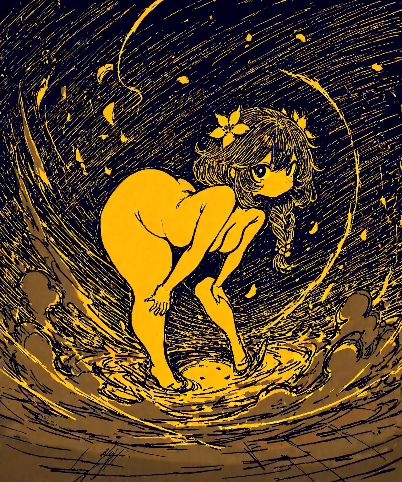 前かがみ