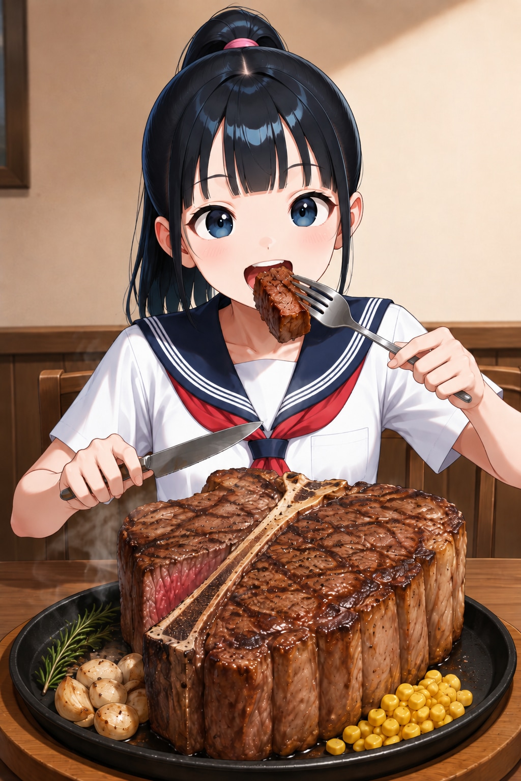 クソデカ極厚Tボーンステーキ | の人気AIイラスト・グラビア