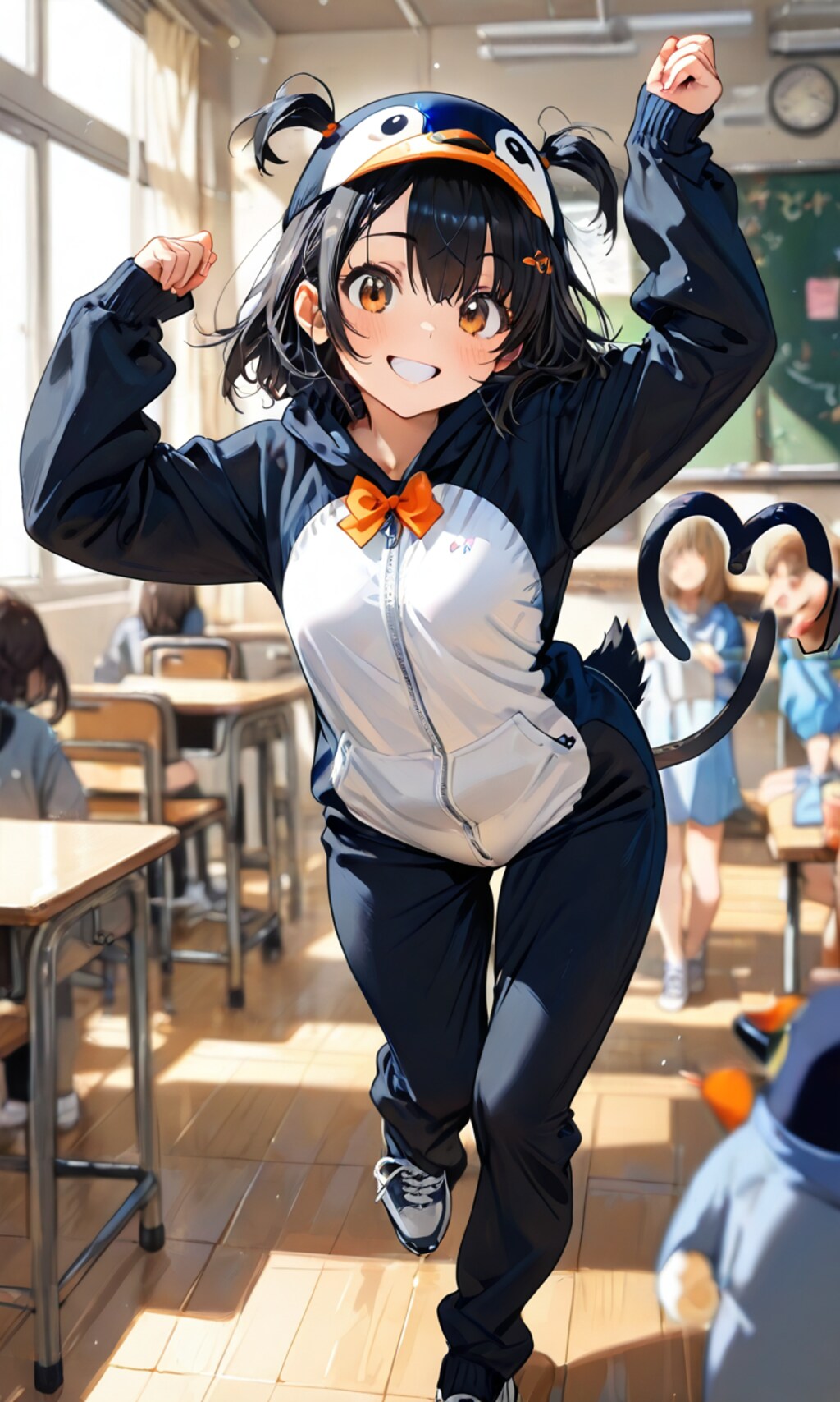 あかりちゃん、世界ペンギンの日に踊る