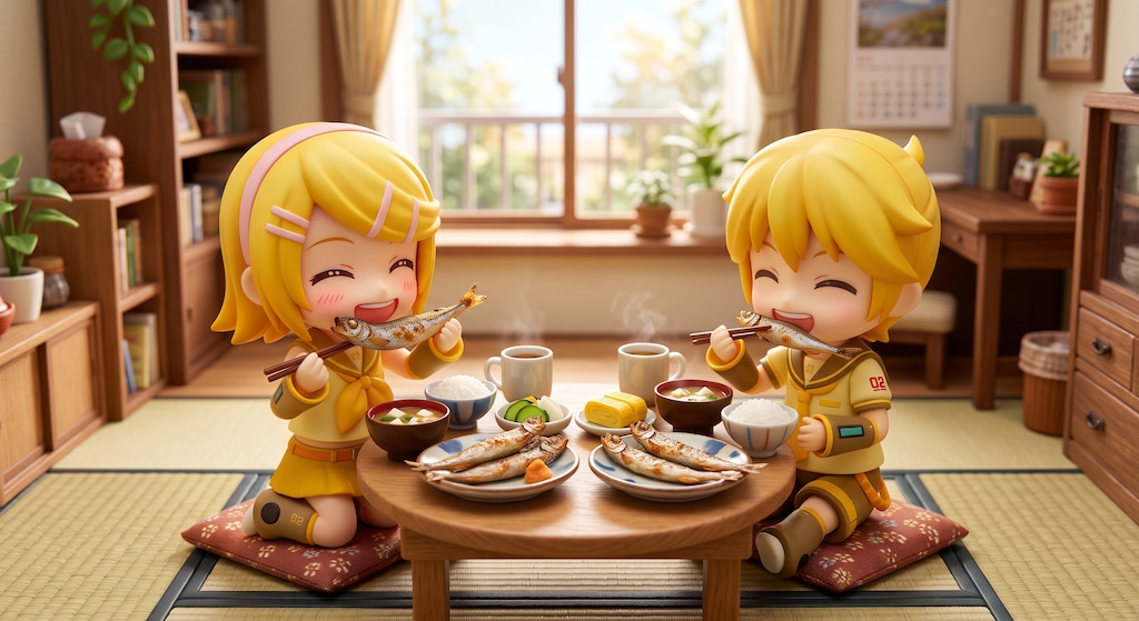 今日のお昼はシシャモです