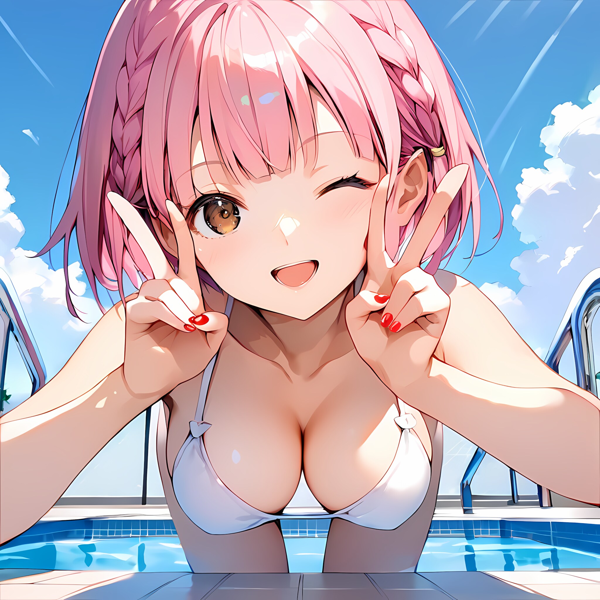 プールと海