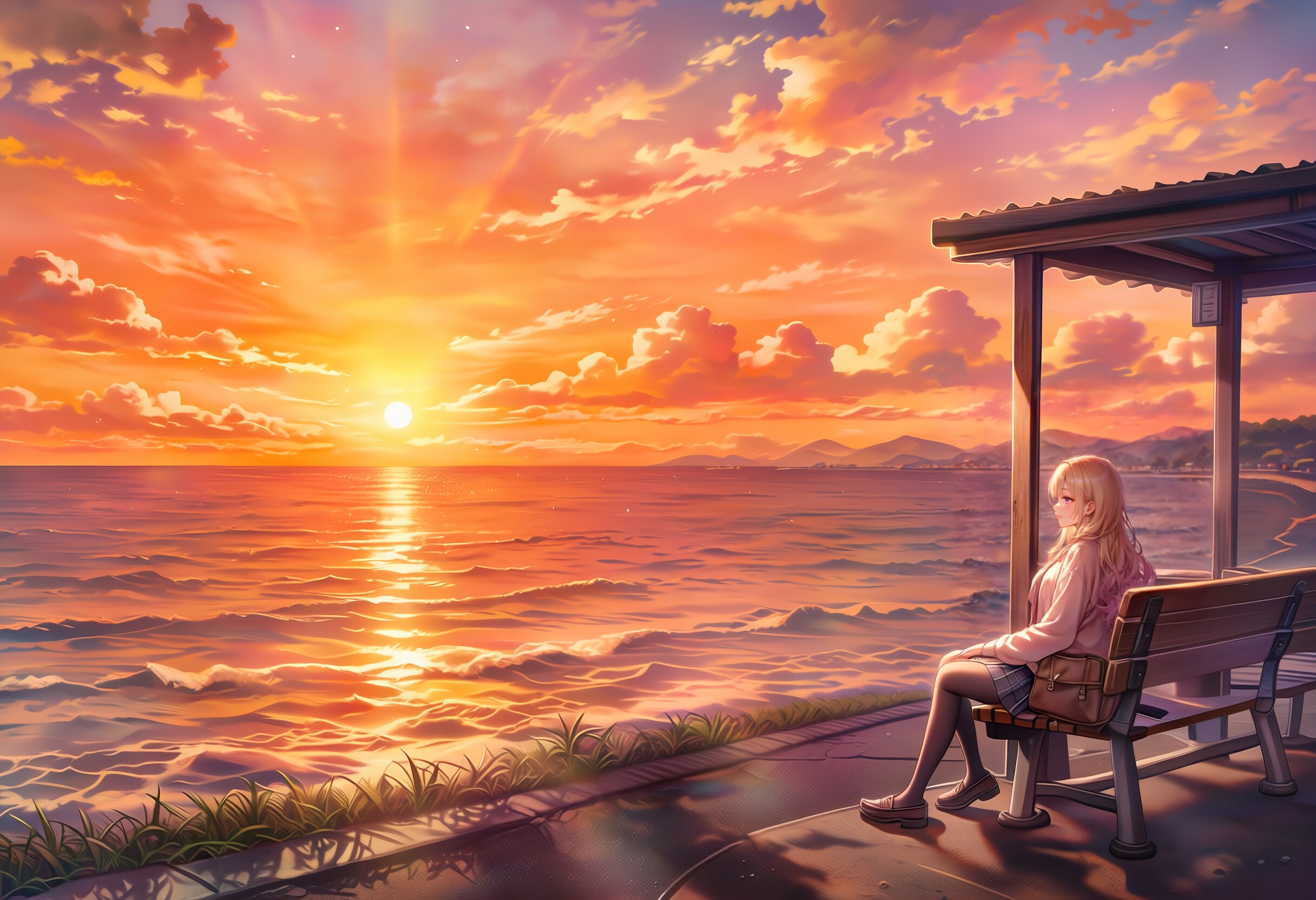 夕日に黄昏れる | の人気AIイラスト・グラビア
