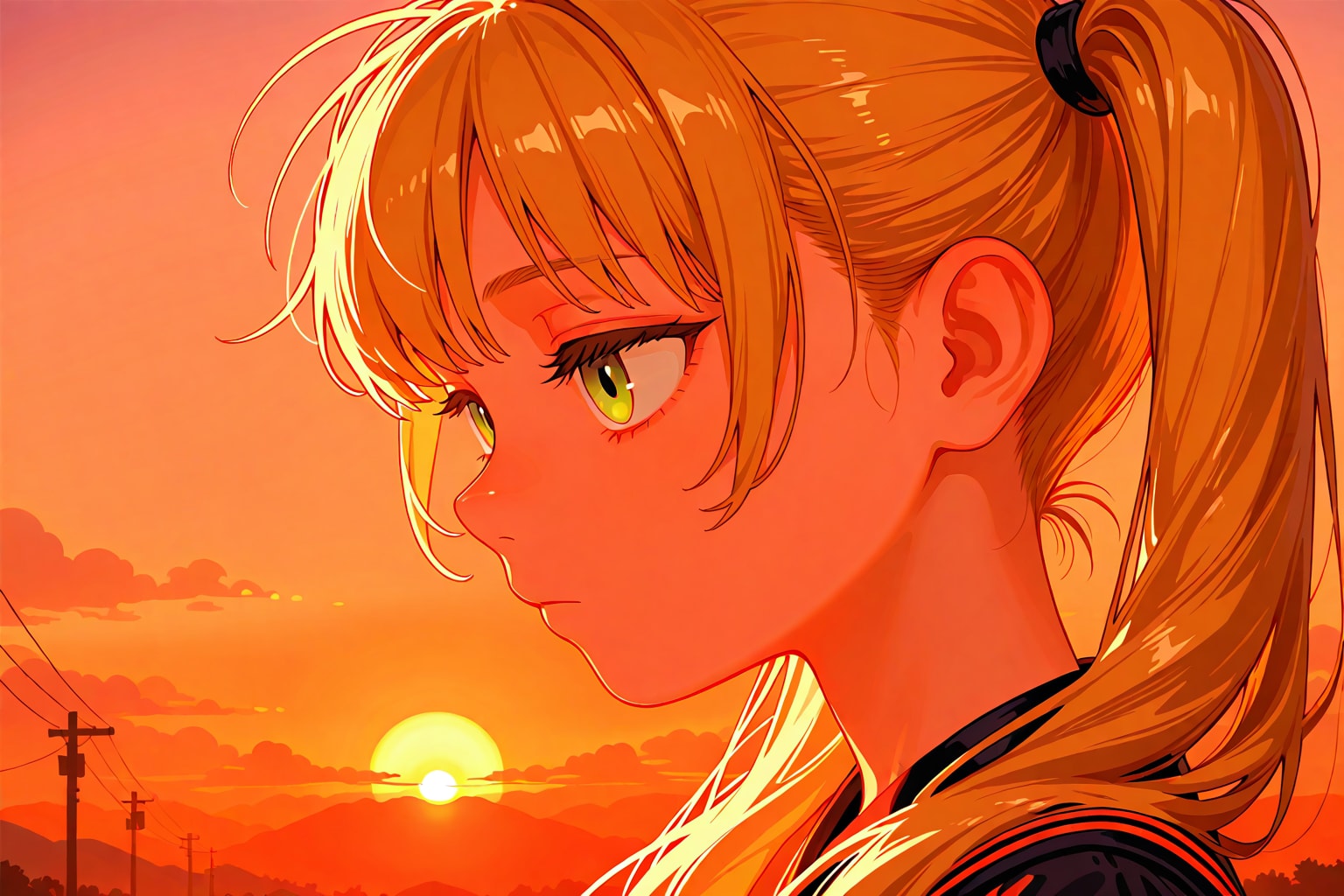 夕焼けが赤く染めるよ