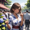 紫陽花浴衣ガール3 3枚目