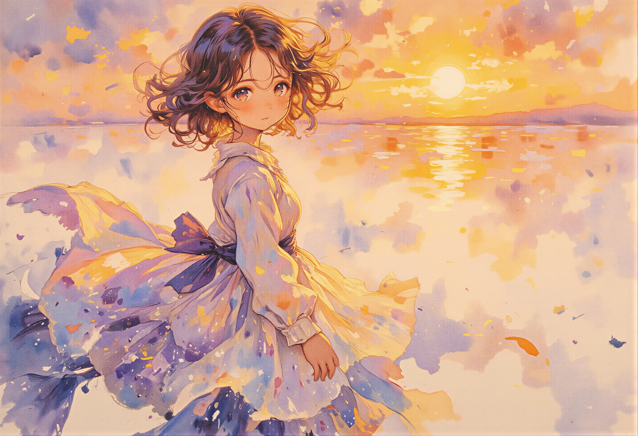 琥珀色の夕景