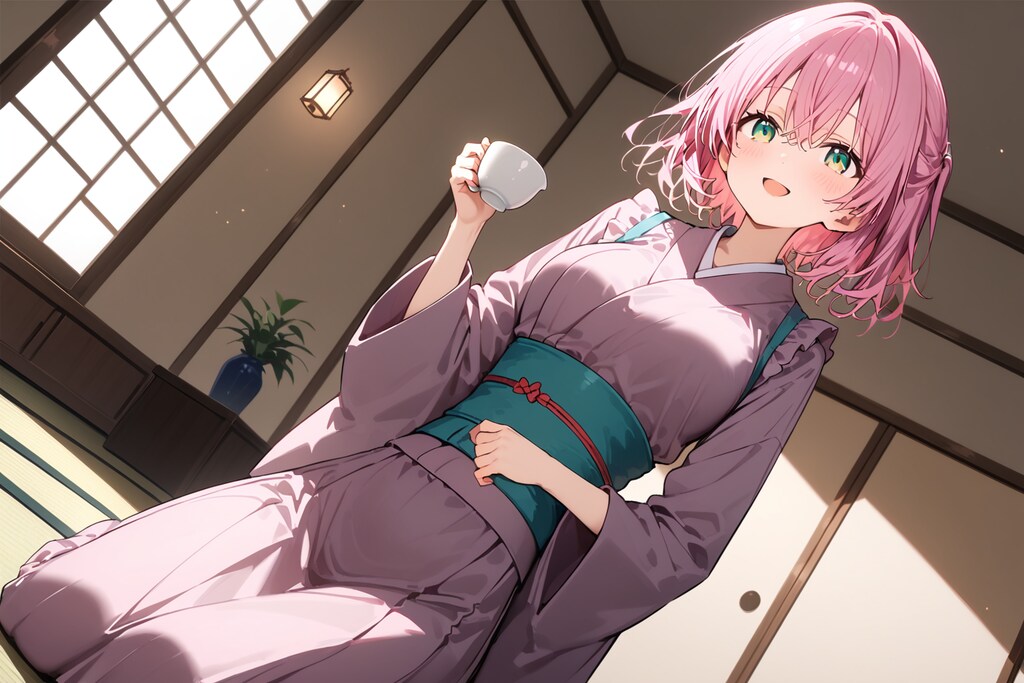 客室でくつろぐ李々花