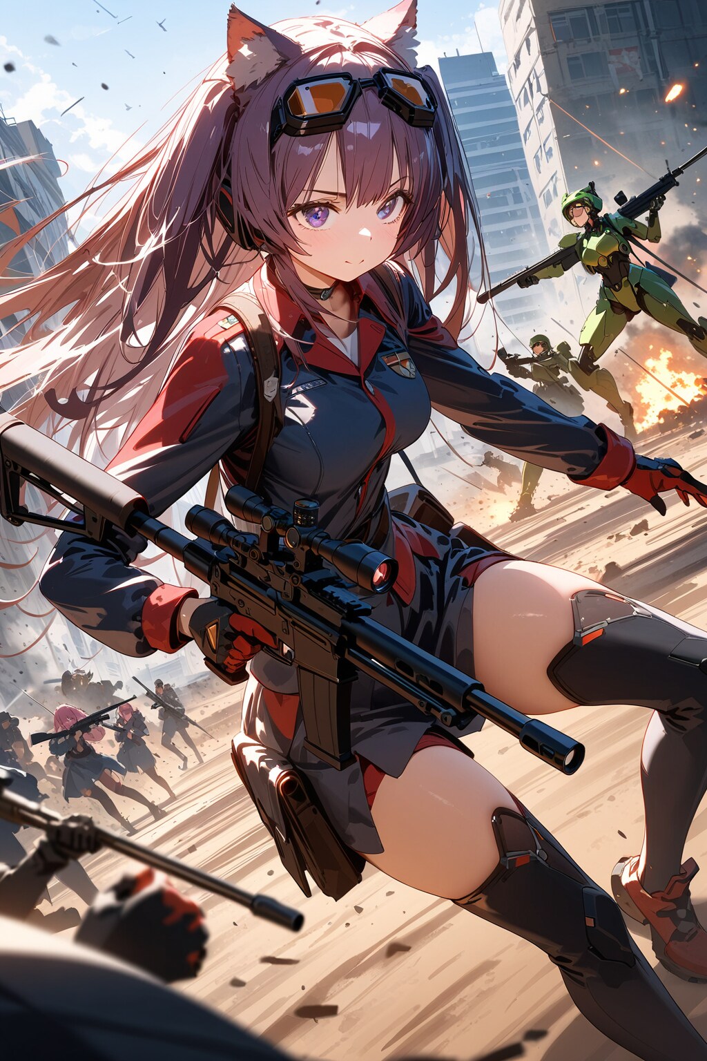 猫耳娘  スカイペネトレーター奪取作戦 | の人気AIイラスト・グラビア