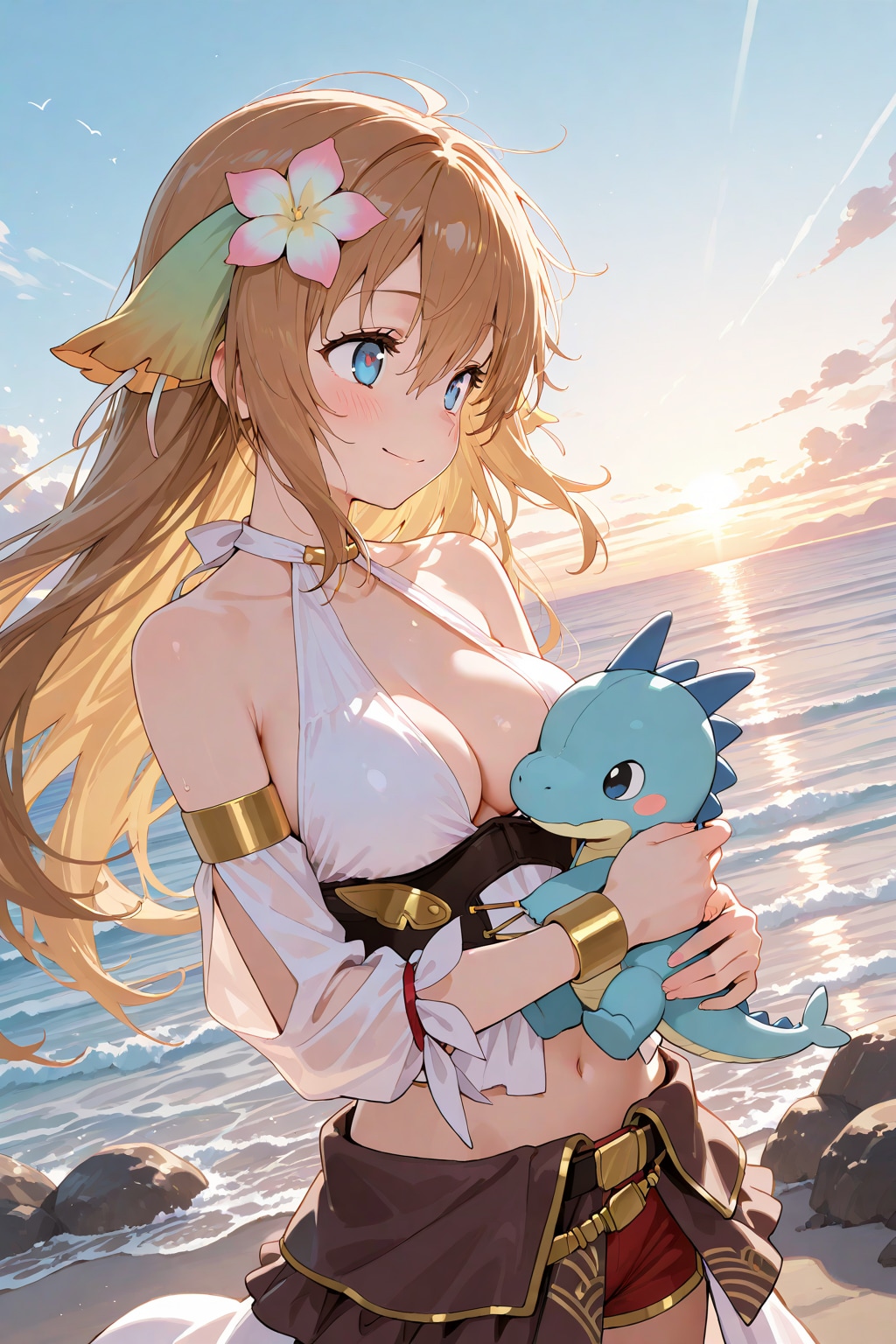 きれいな海だね、テレくん♪
