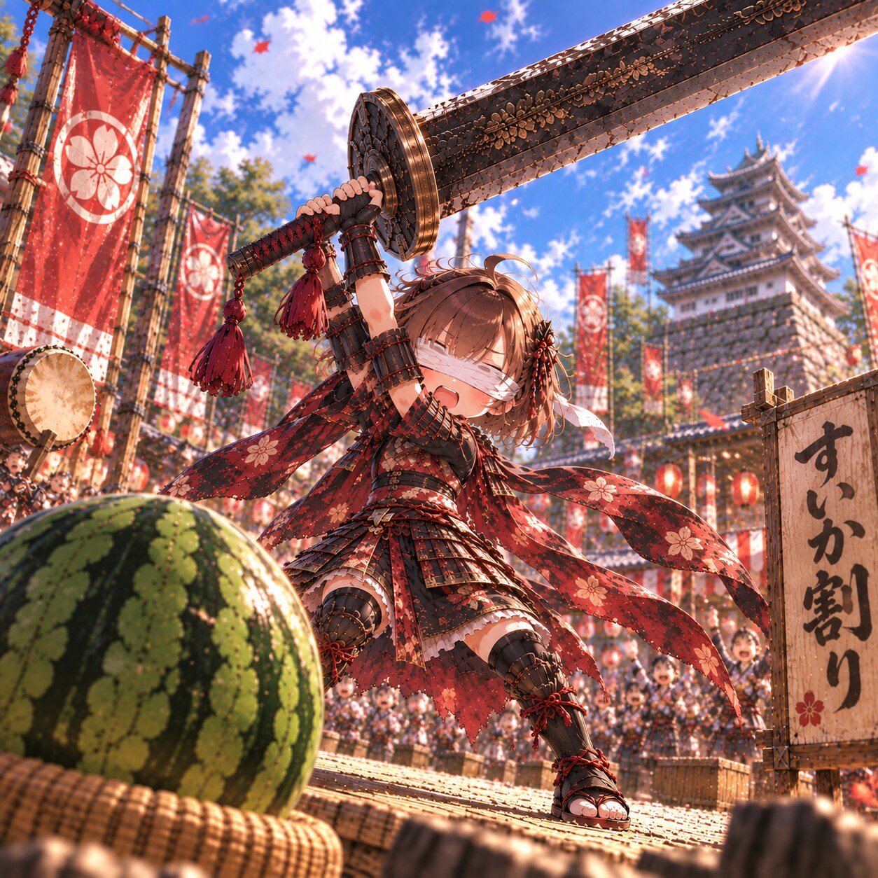 【WEAPON祭・ちびキャラ編②】スイカに恨みはない。🍉⚔️ | の人気AIイラスト・グラビア