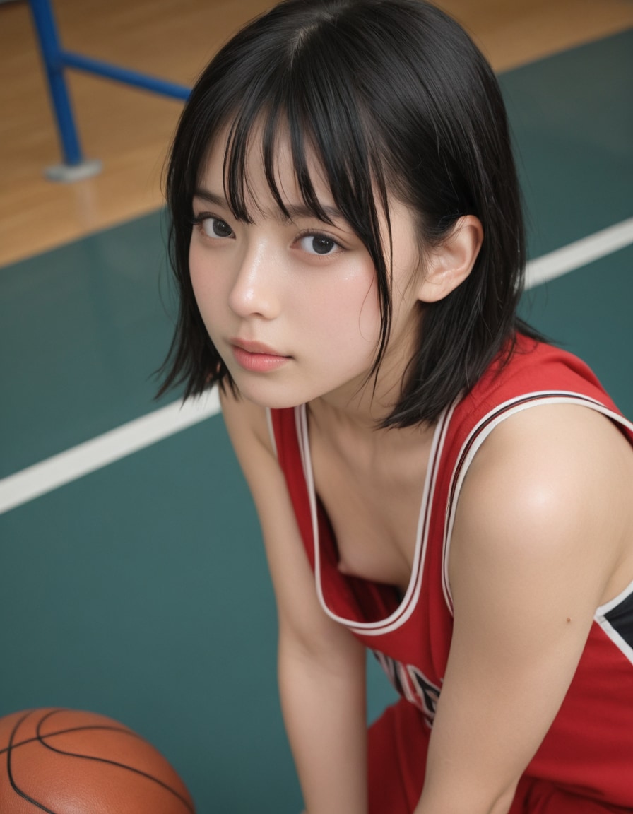 バスケ少女乳首チラ３