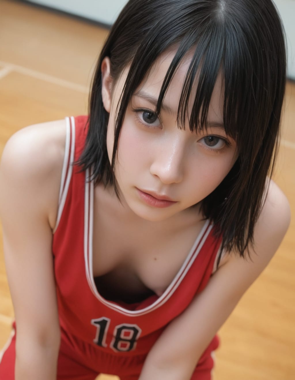バスケ少女乳首チラ３