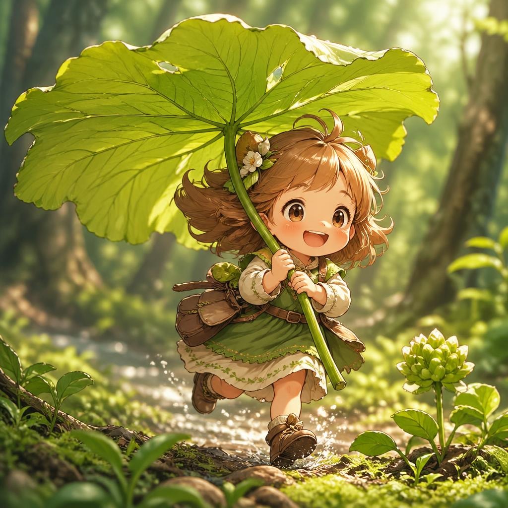 小人のフキの傘