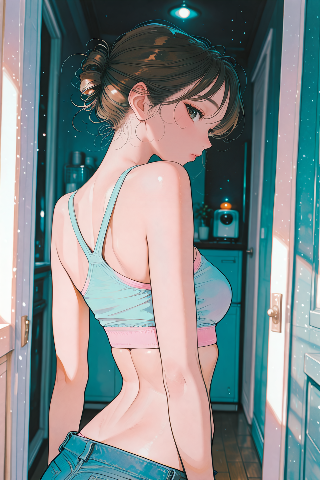 スポーツブラの女の子