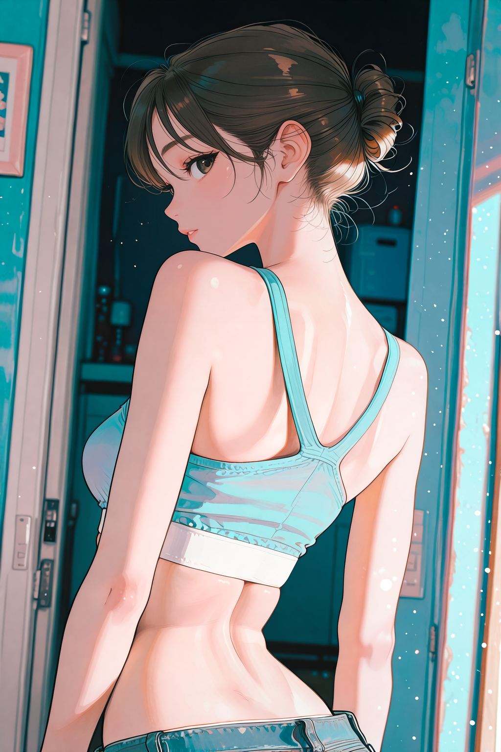 スポーツブラの女の子