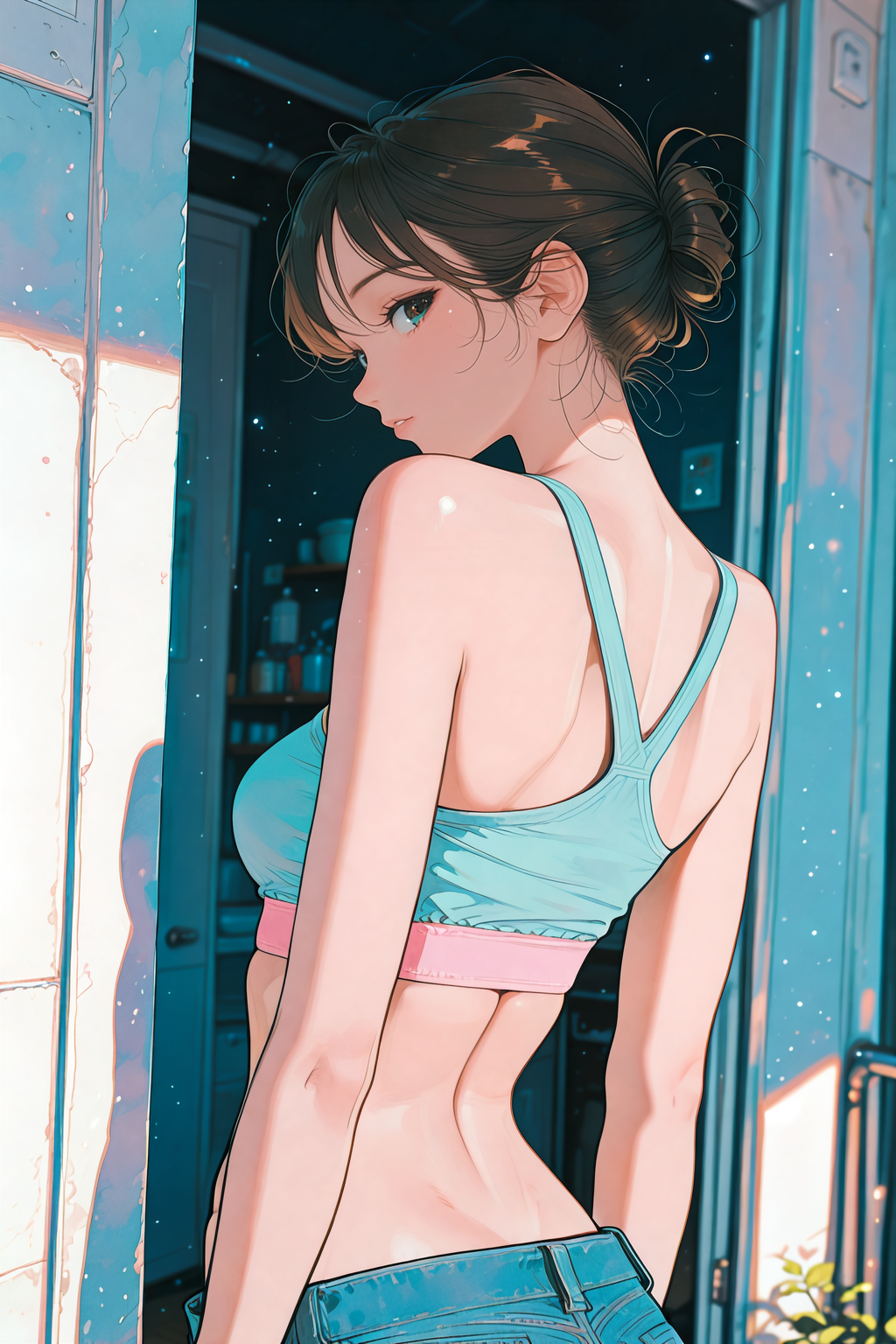 スポーツブラの女の子