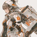 orange accent mechanic girl 機械化銃剣戦士 2枚目