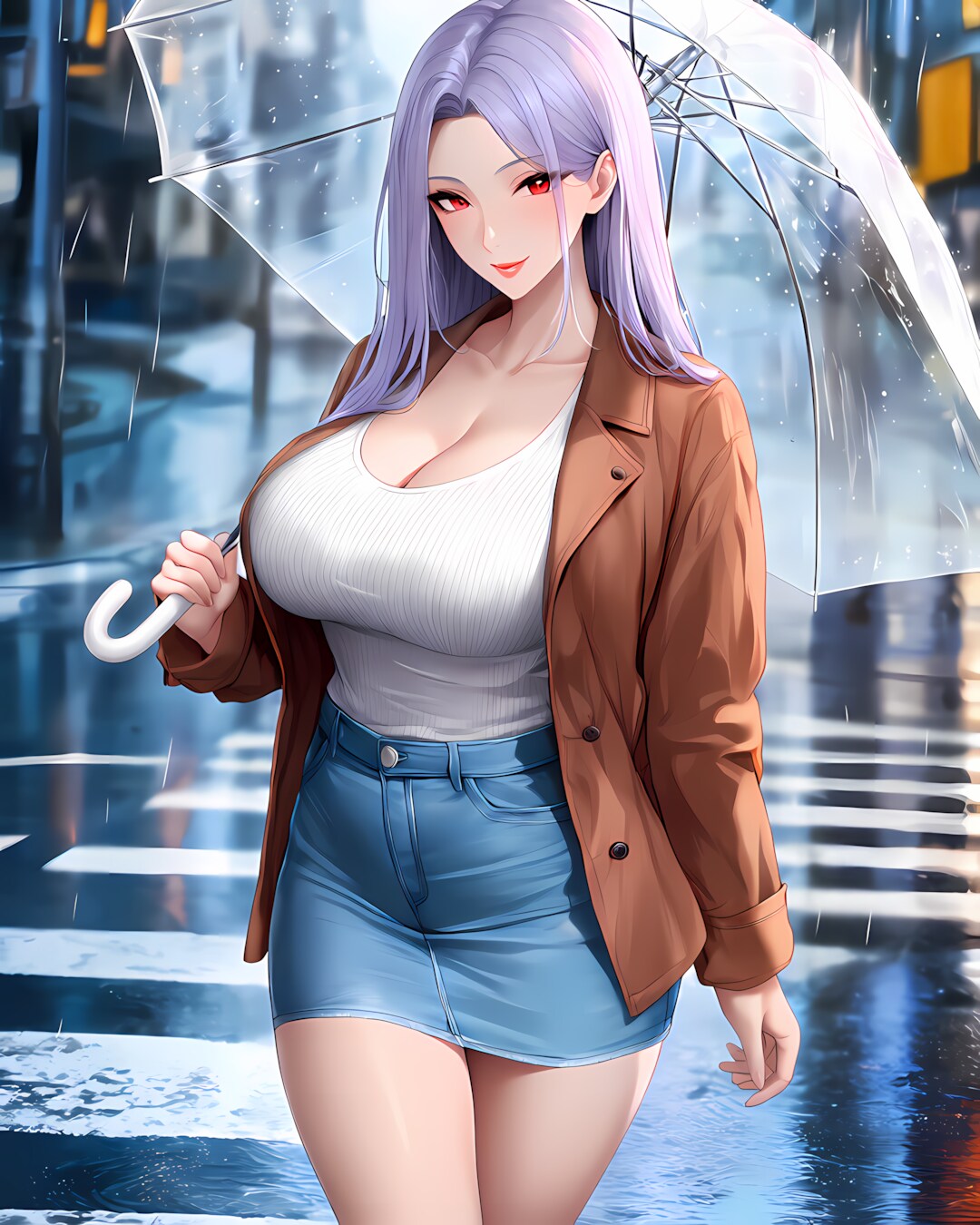 ☔小雨の朝、交差点で出会うミレナさん