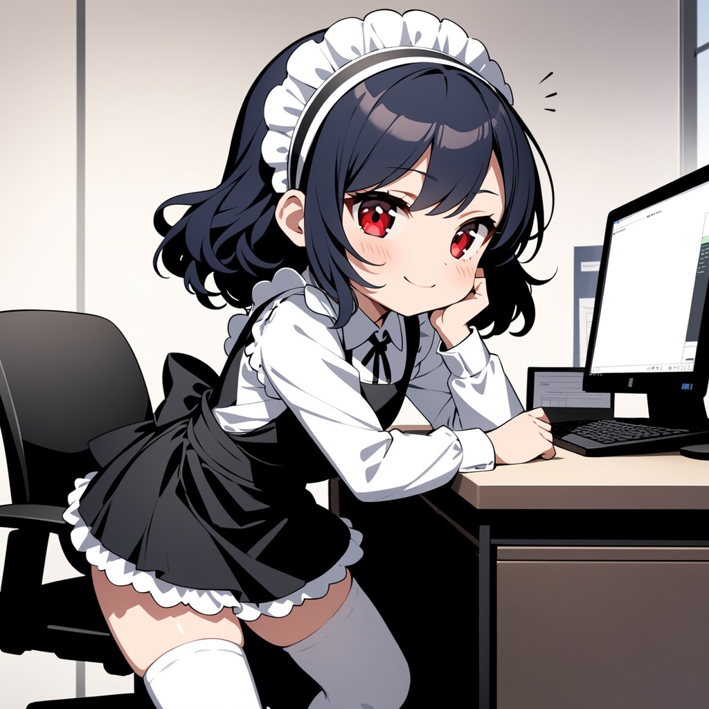 確定申告の時期に働くちびキャラメイドさん達