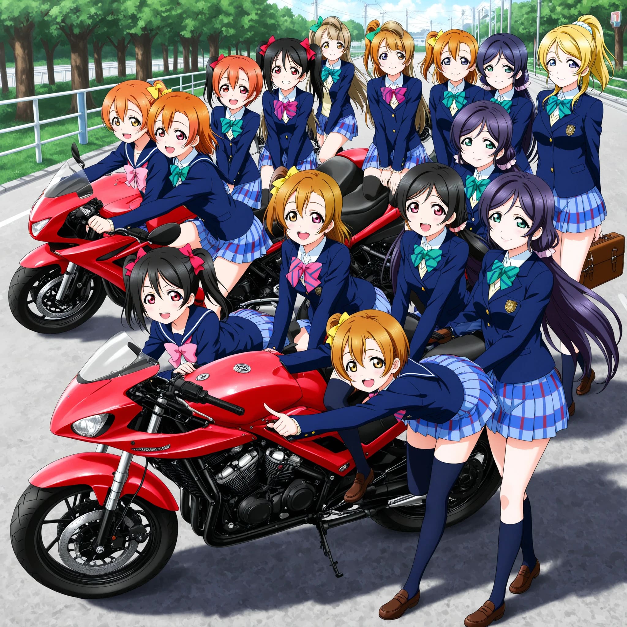 ラブライブキャラとバイク | の人気AIイラスト・グラビア