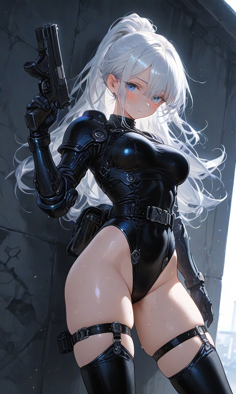 白髪ポニテハイレグ