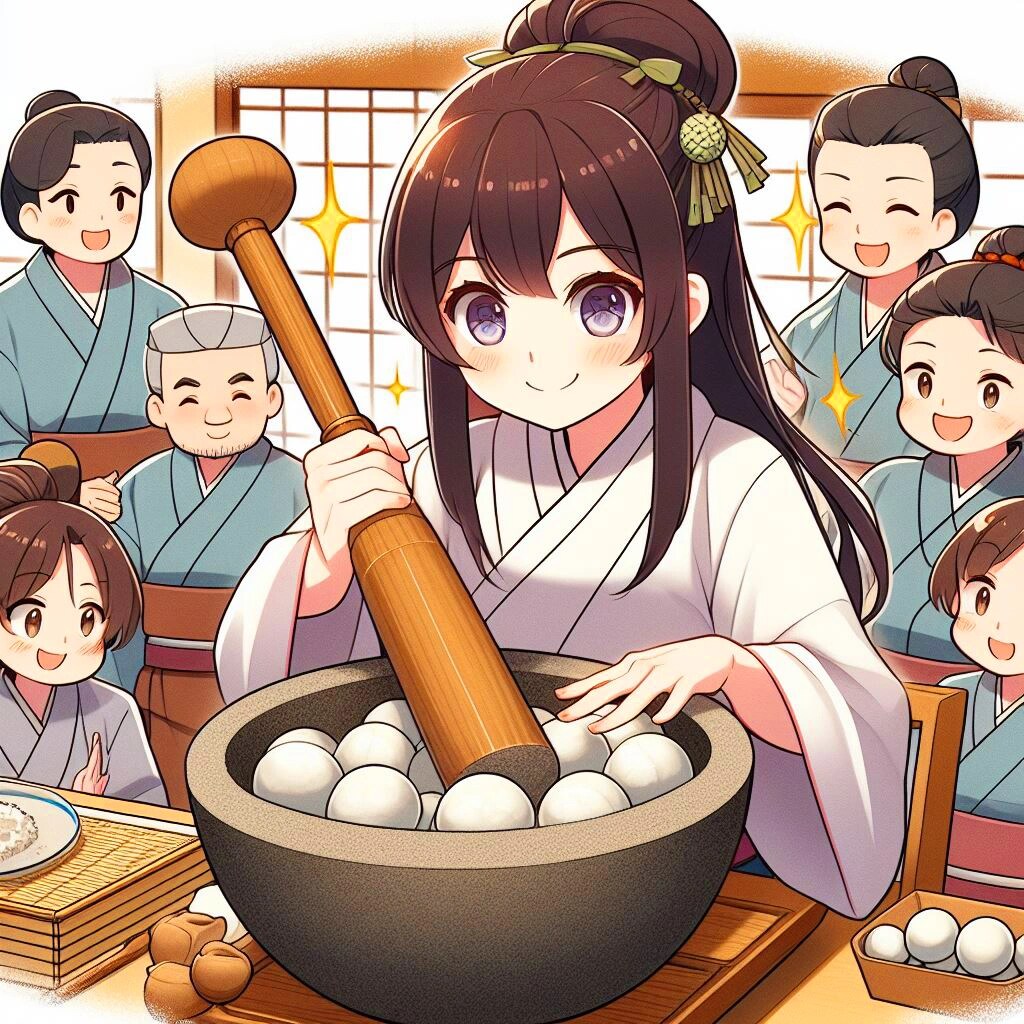 みんなで餅つきしよう★(16枚)レトロモダン街シリーズ86-2