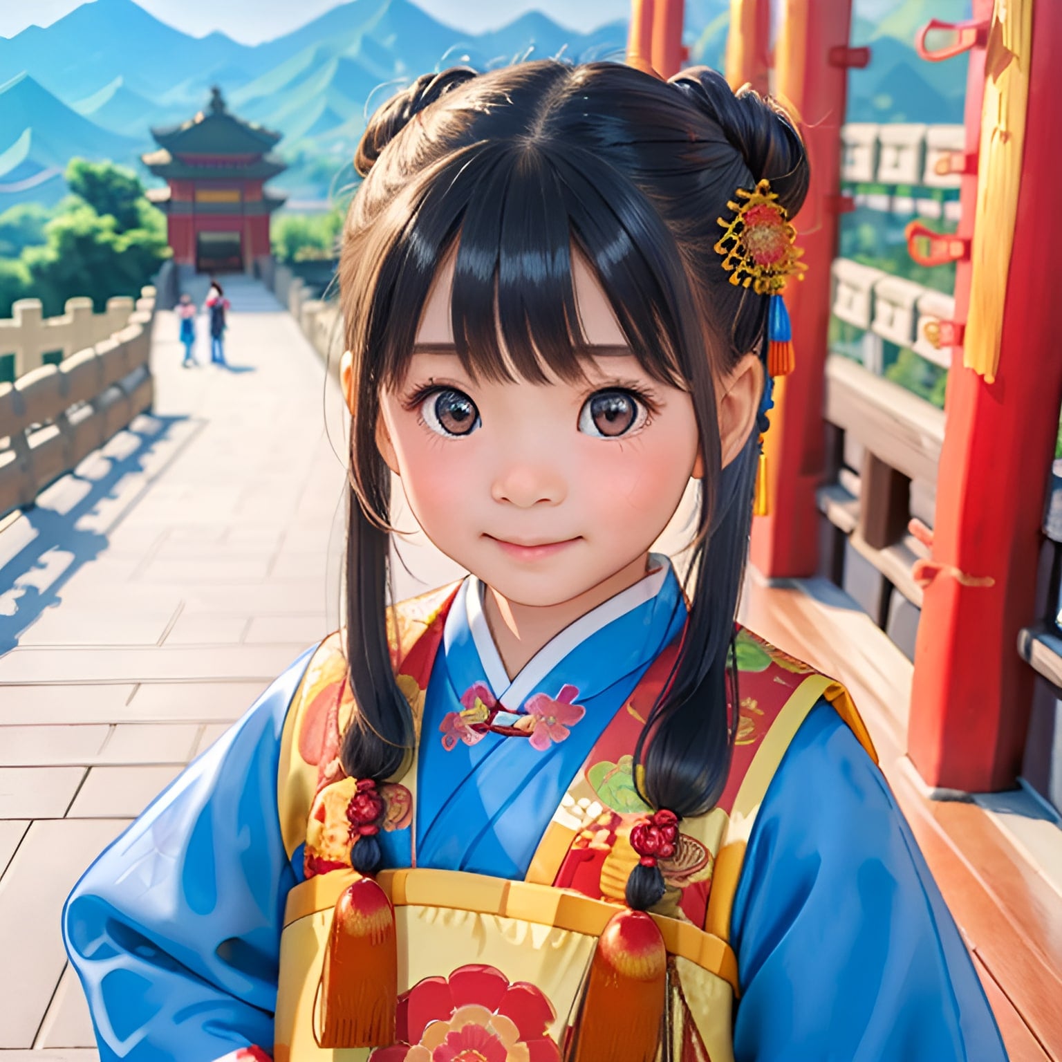 万里の長城と中国服 | の人気AIイラスト・グラビア