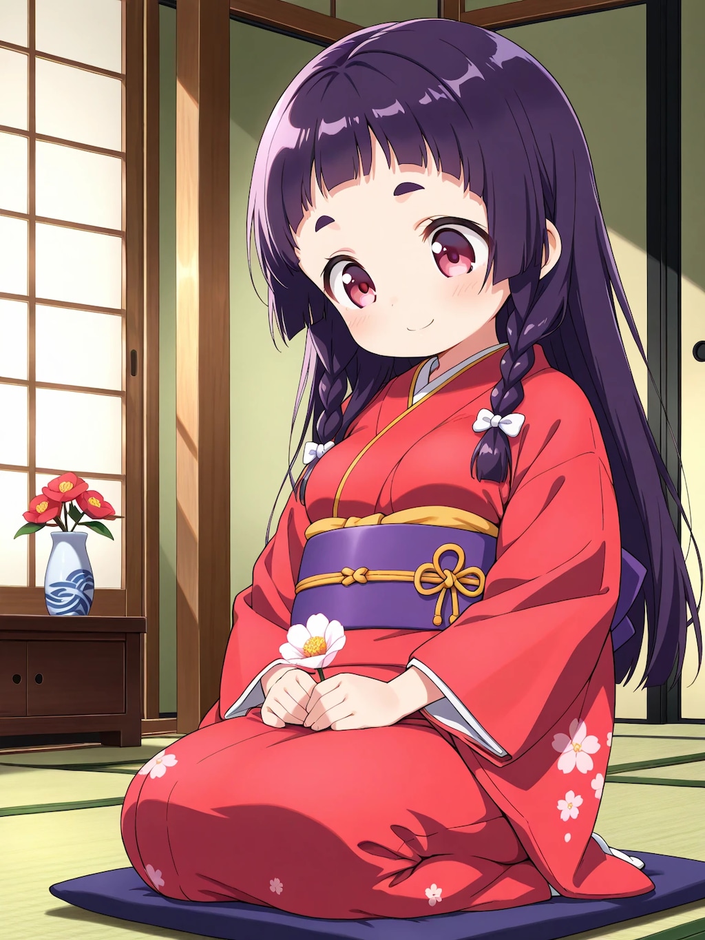 生花をするゆうこちゃん