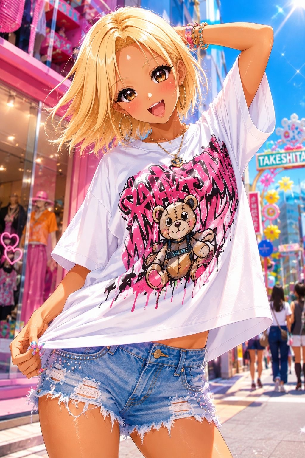 金髪ギャル 半袖
