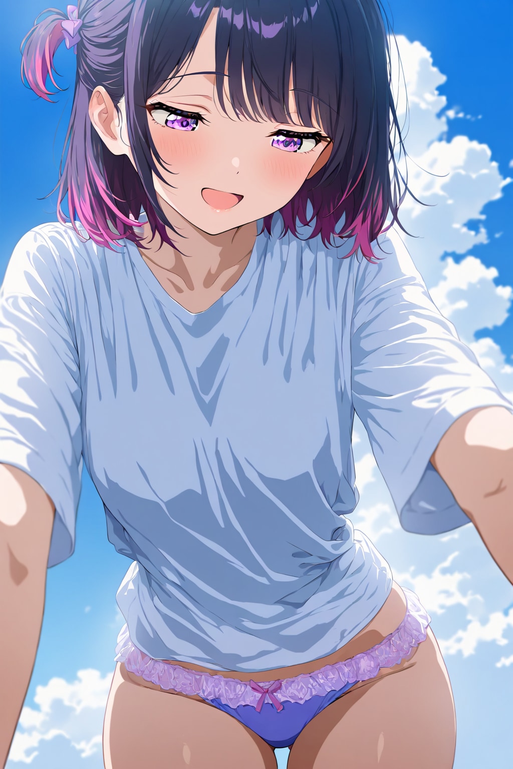 シャツ&パンティー女子