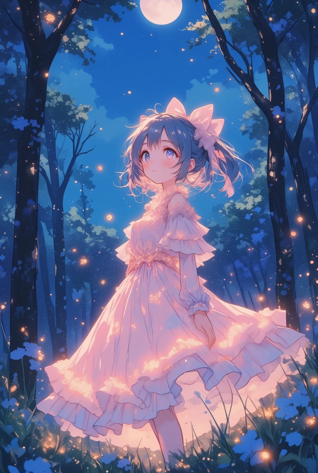 フリフリちゃんと夜の明かり