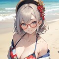 和柄ビキニのお姉さん👘👙 4枚目