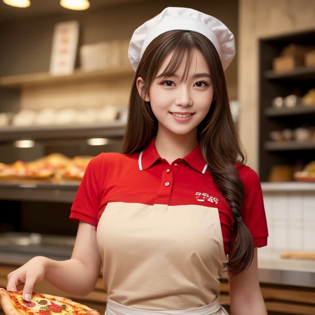 ピザ屋の美人店員