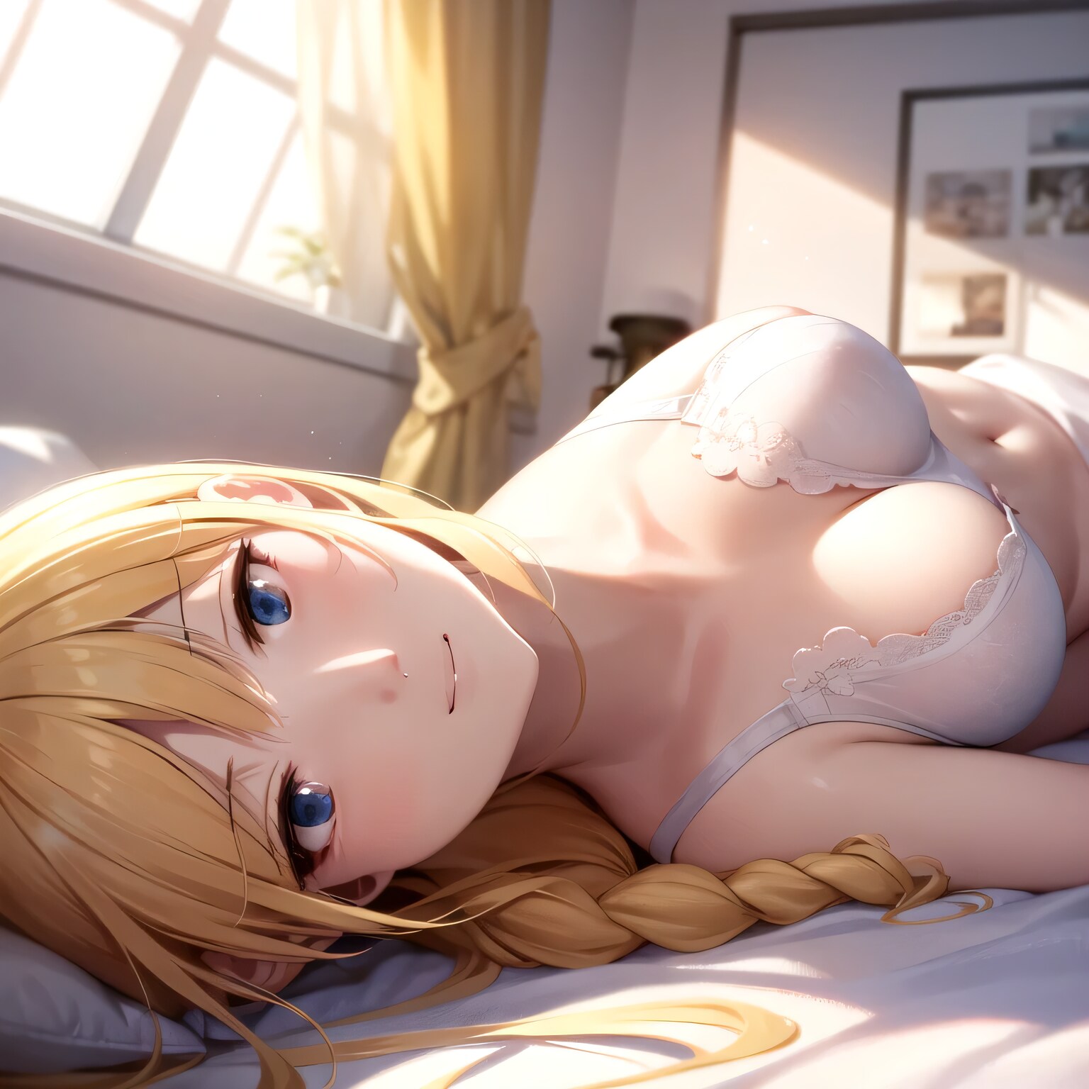 金髪ロングで下着の少女２８