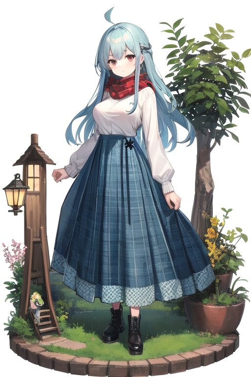 ロングスカートとマフラー