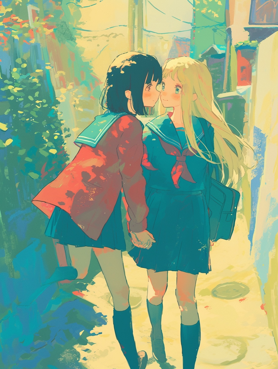 キスしたい二人のJK60 | の人気AIイラスト・グラビア