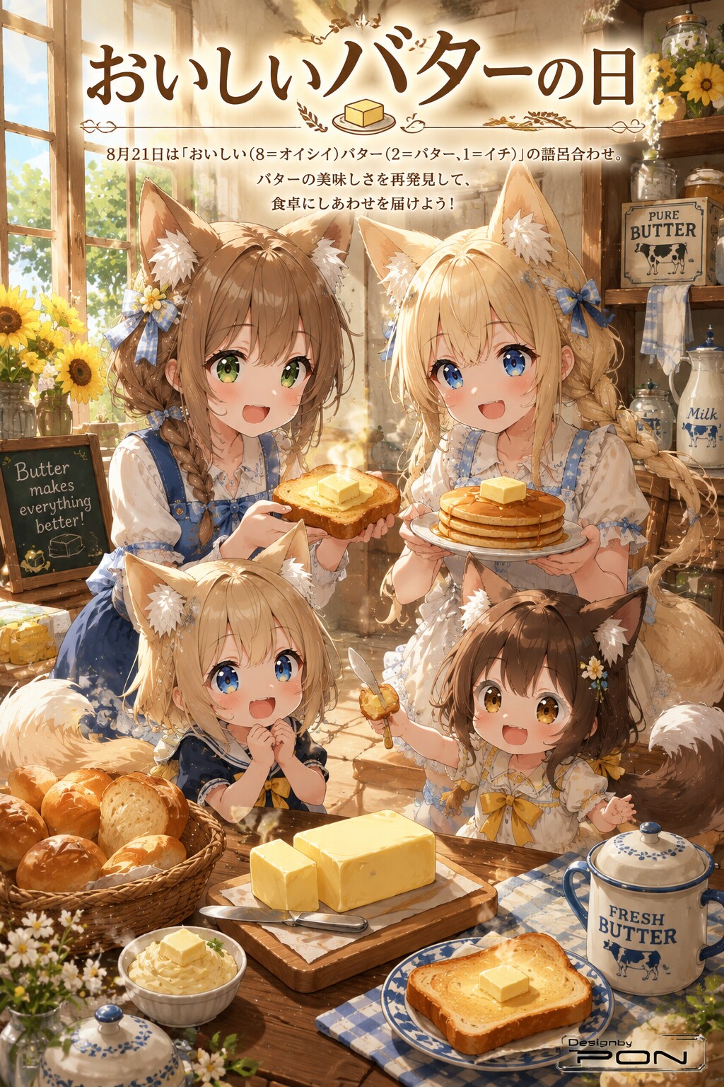 8月21日、おいしいバターの日 | の人気AIイラスト・グラビア