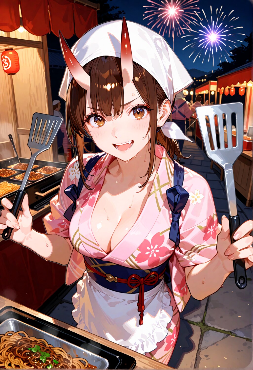 秋祭りの女給ちゃん。