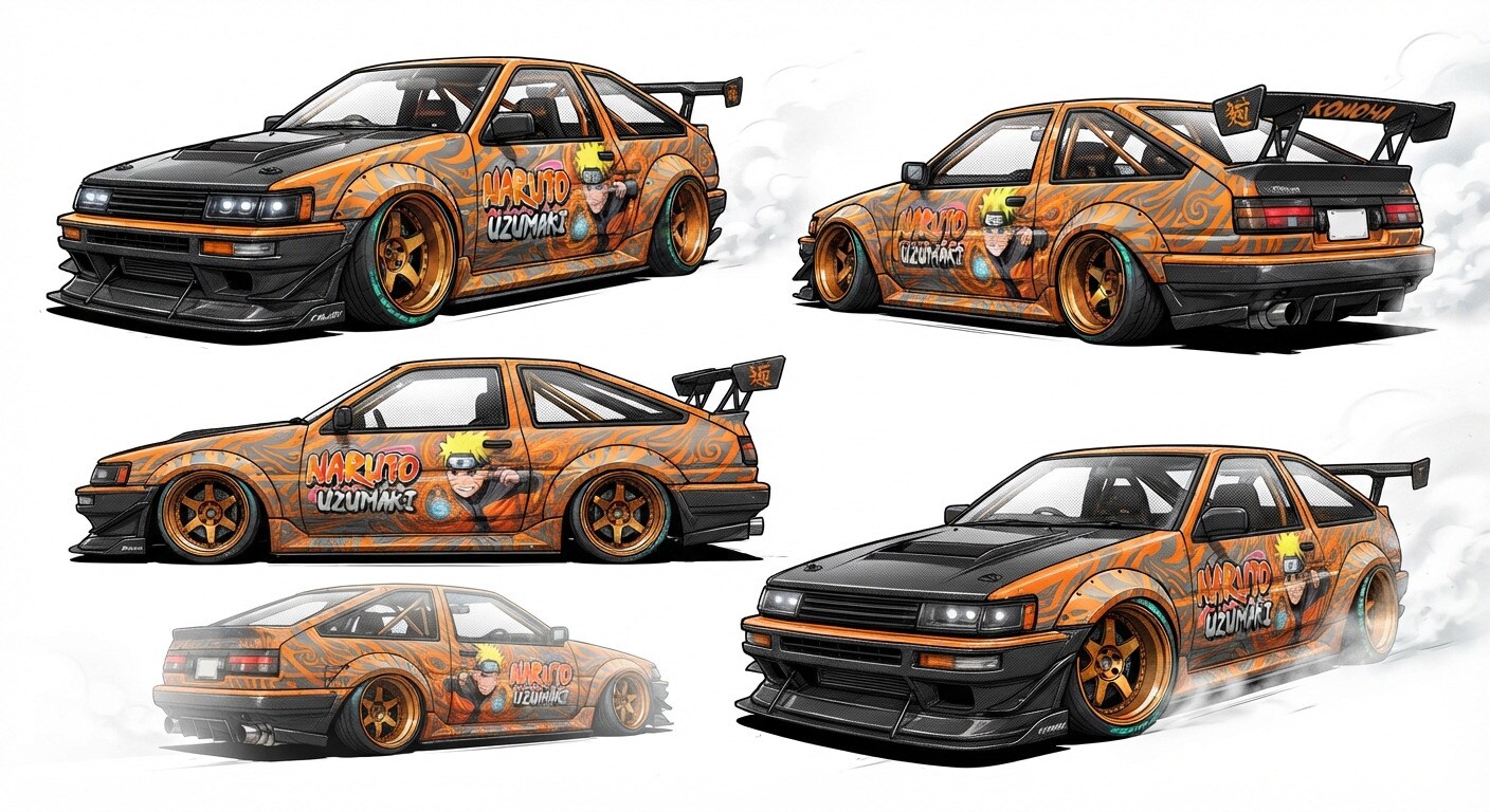 NARUTO痛車AE86 | の人気AIイラスト・グラビア