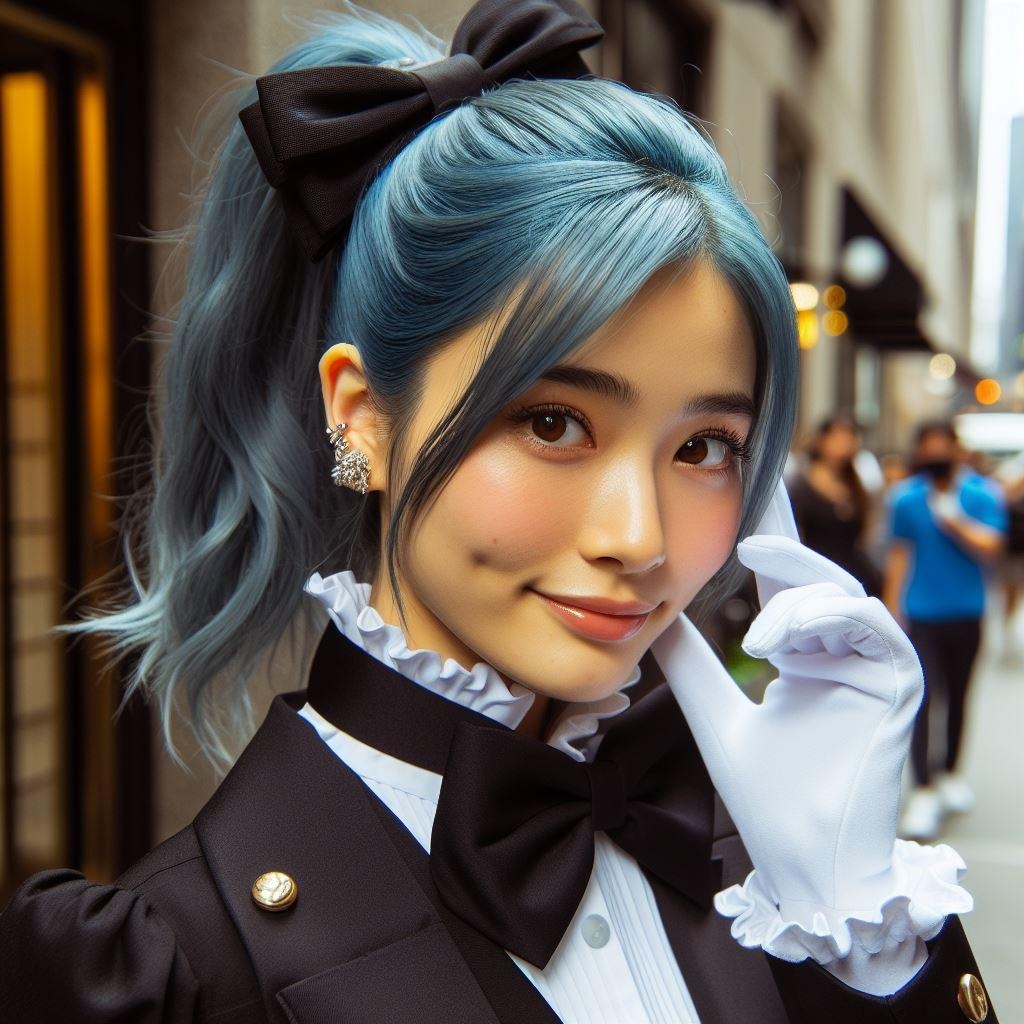 青髪にした執事ちゃん