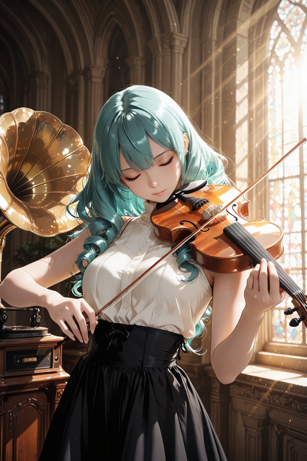 Beautiful Violinist Girl（美人なヴァイオリニスト。「7月31日は【蓄音機の日】にちなんで」篇）