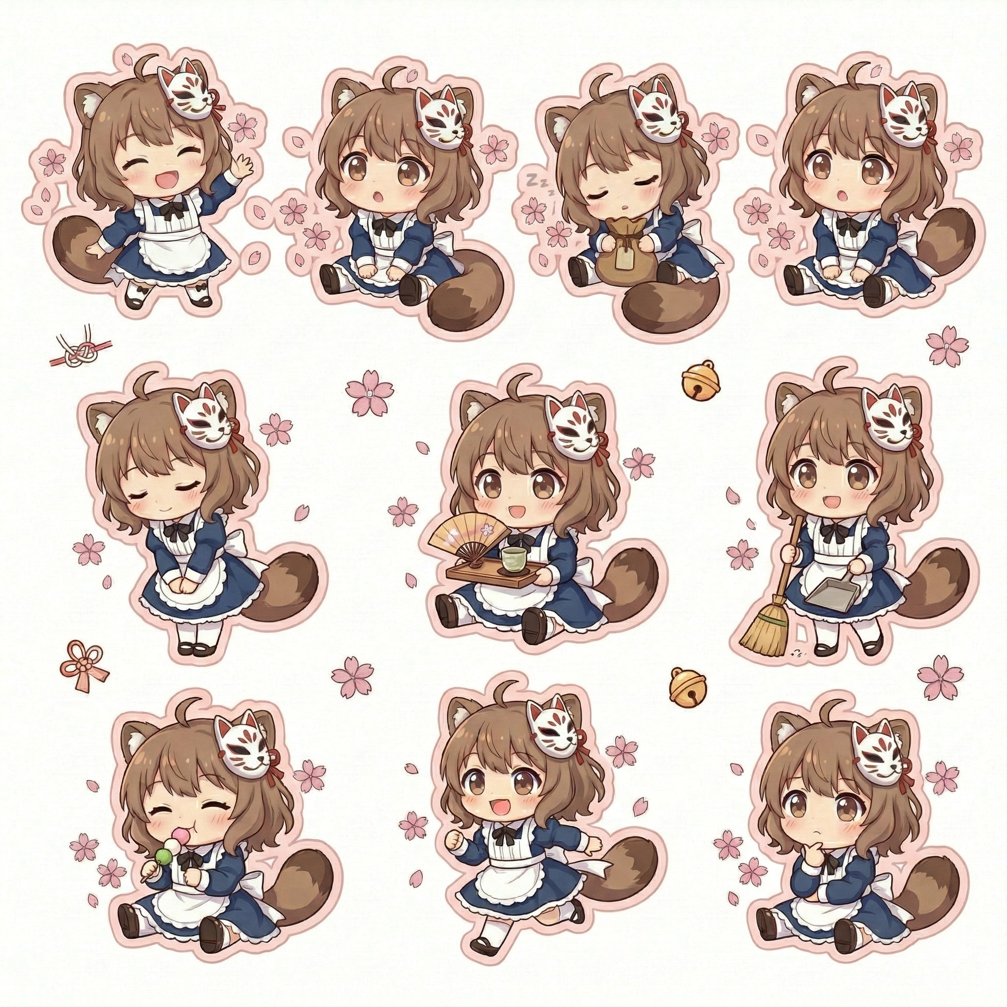 タヌキ娘シール | の人気AIイラスト・グラビア