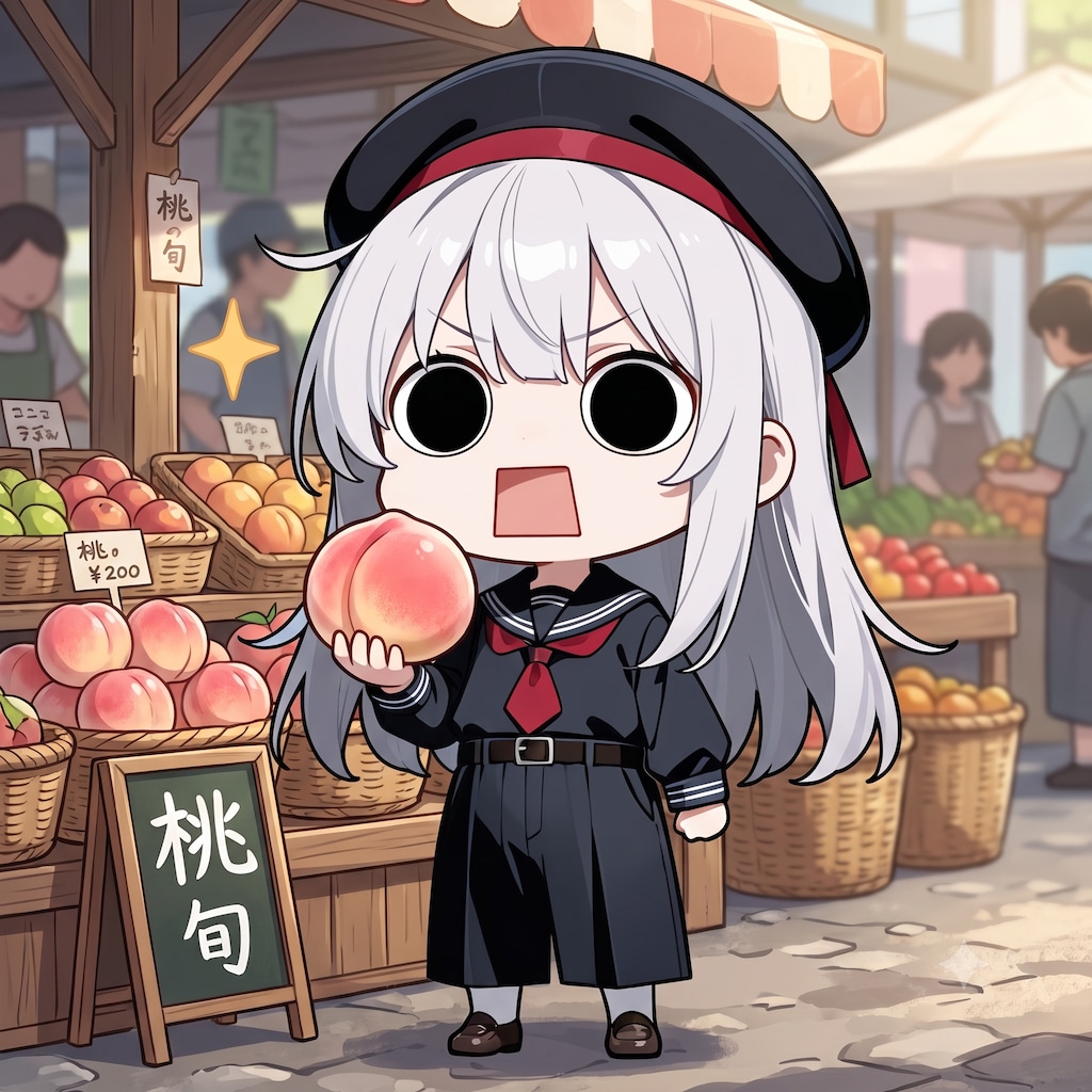 桃を買いに来たえらいこっちゃ嬢
