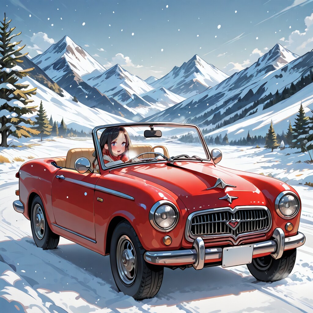 赤いオープンカー